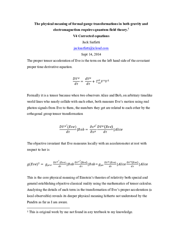 (PDF) UPDATED Sept 14, 2014 V4 The physical meaning of formal gauge