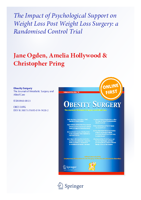(PDF) The impact of psychological support on weight loss post weight ...