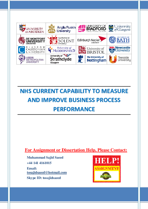 (DOC) NHS CURRENT CAPABILITY TO MEASURE AND IMPROVE BUSINESS PROCESS ...