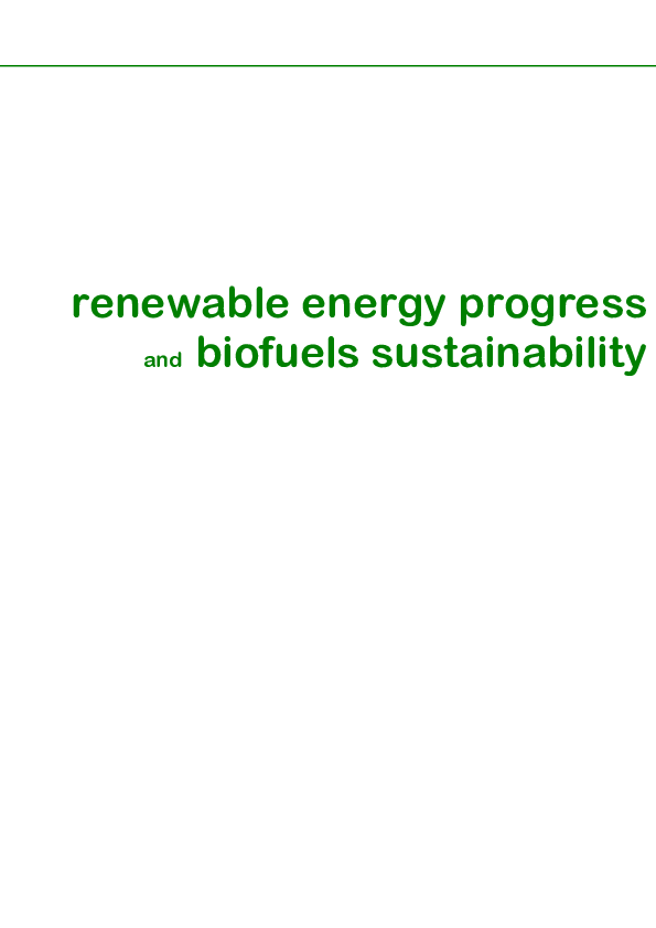 (PDF) renewable energy progress and biofuels sustainability