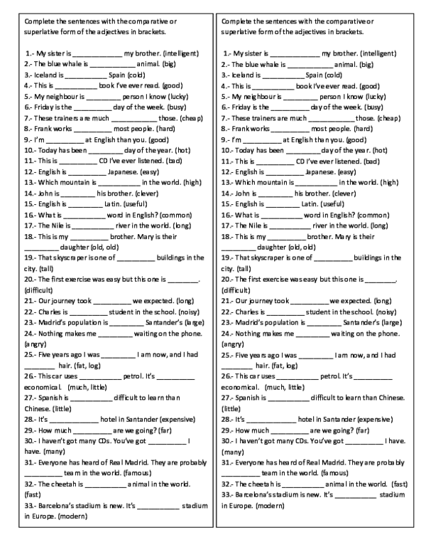 (DOC) Comparatives and superlatives Cami Reynaga Academia.edu