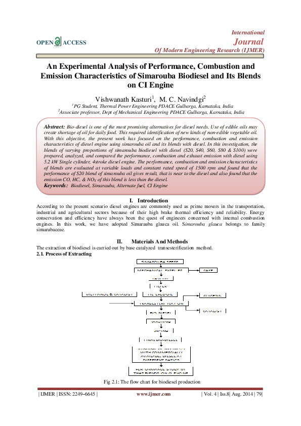 (PDF) An Experimental Analysis of Performance, Combustion and Emission ...