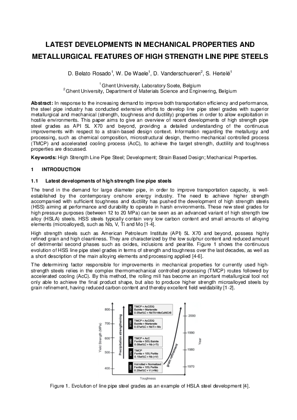 (PDF) LATEST DEVELOPMENTS IN MECHANICAL PROPERTIES AND METALLURGICAL ...