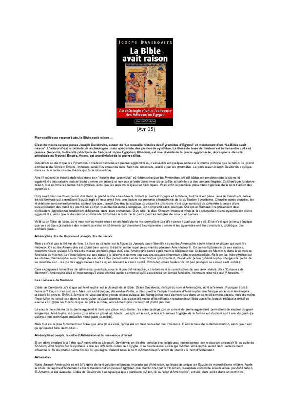 Doc La Bible Avait Raison Afef Belhaj Academia Edu