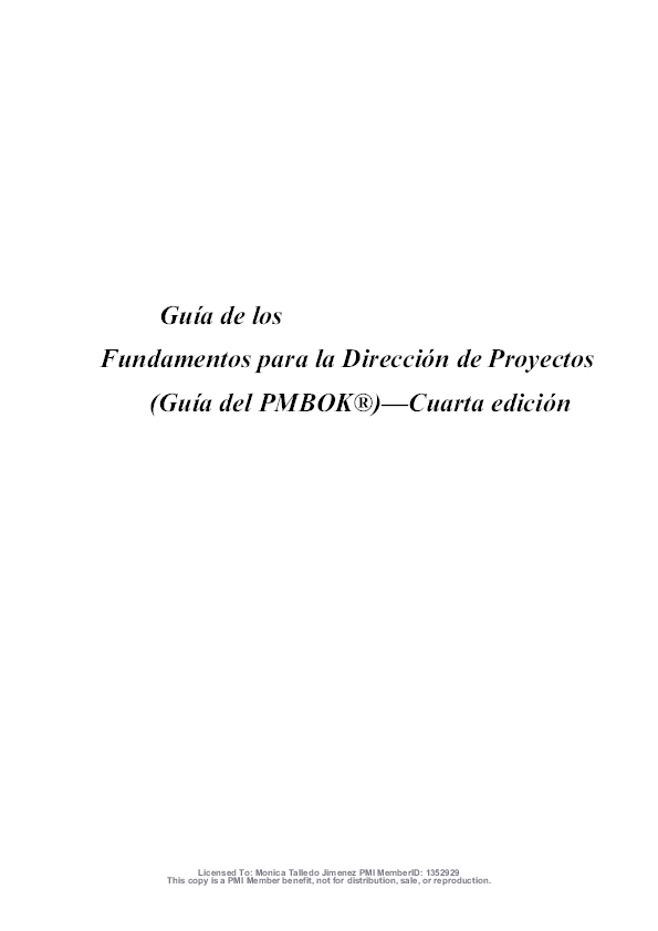 (PDF) Guía de los Fundamentos para la Dirección de Proyectos (Guía del ...