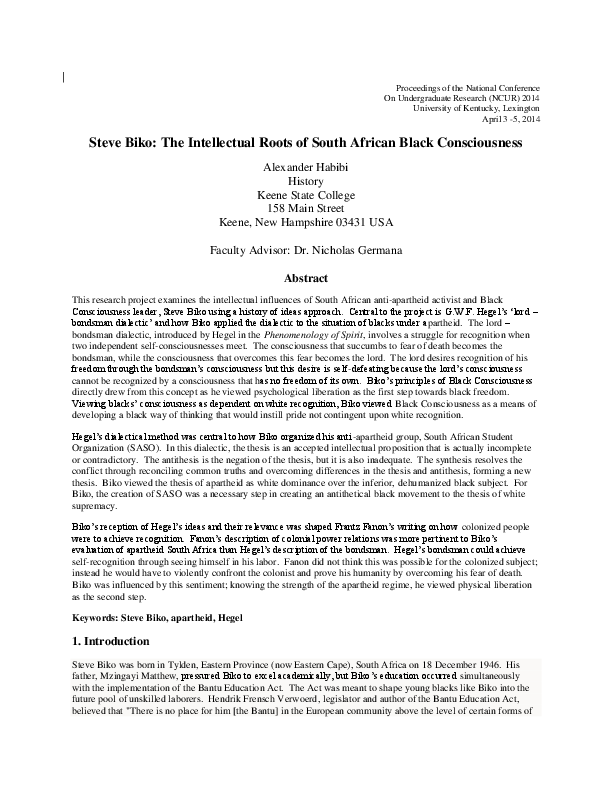 (DOC) Steve Biko: The Intellectual Roots of South African Black ...