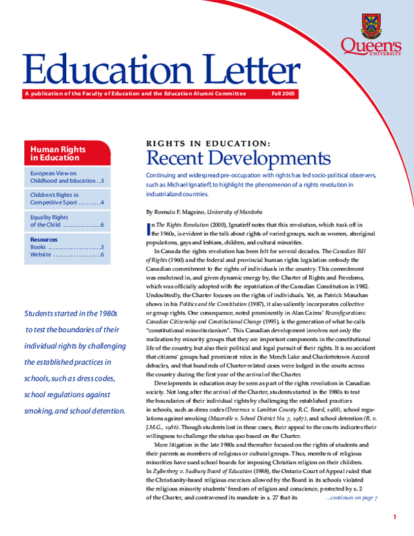 (PDF) Rights in Education