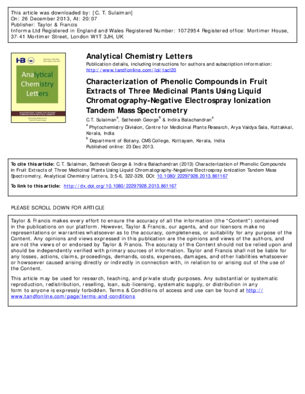 (PDF) Characterization of Phenolic Compounds in Fruit Extracts of Three ...
