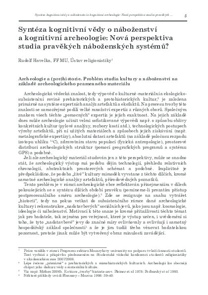 (PDF) HAVELKA, Rudolf. Syntéza kognitivní vědy o náboženství a