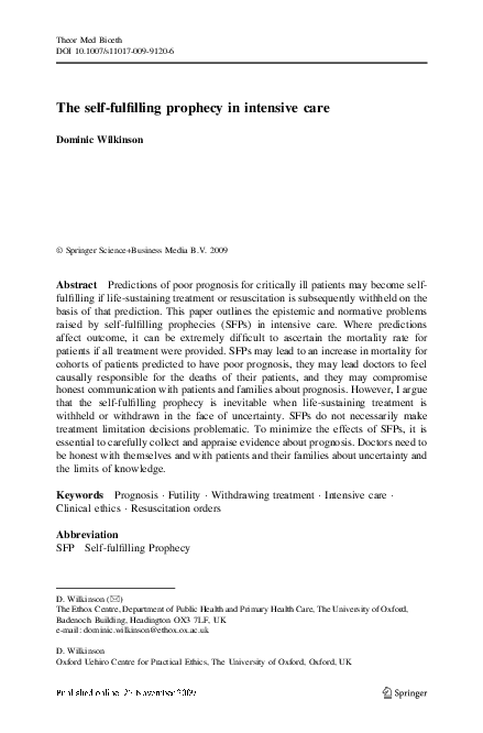 Self fulfillment prophecy image