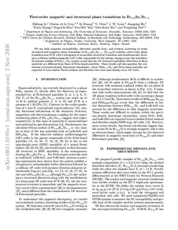 (PDF) First-order magnetic and structural phase transitions in Fe1 ...