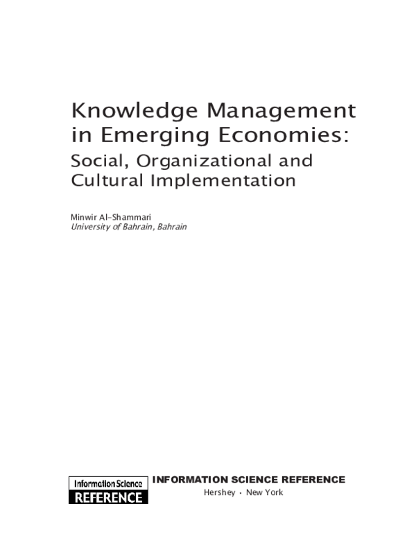 (PDF) Knowledge Management in Emerging Economies Social