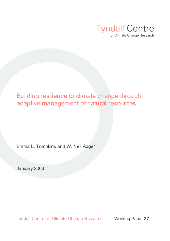 (PDF) Building resilience to climate change through adaptive management ...