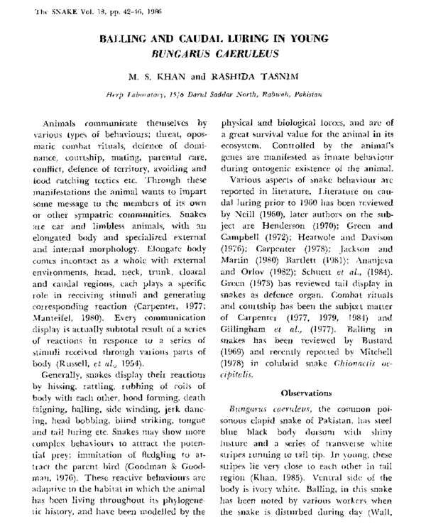 (PDF) balling behavior in snakes