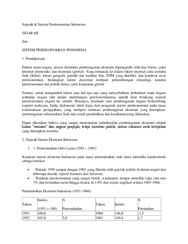 Jelaskan Kondisi Perekonomian Indonesia Pada Awal Tahun 1966 - Tentang