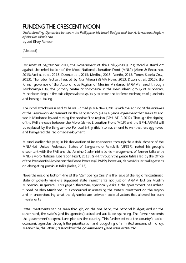 (PDF) FUNDING THE CRESCENT MOON: Understanding Dynamics between the ...