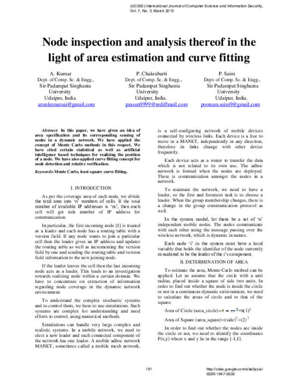 (PDF) Node inspection and analysis thereof in the light of area ...