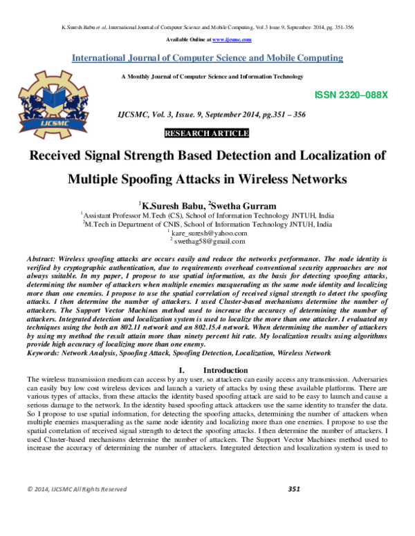 (PDF) Received Signal Strength Based Detection and Localization of ...
