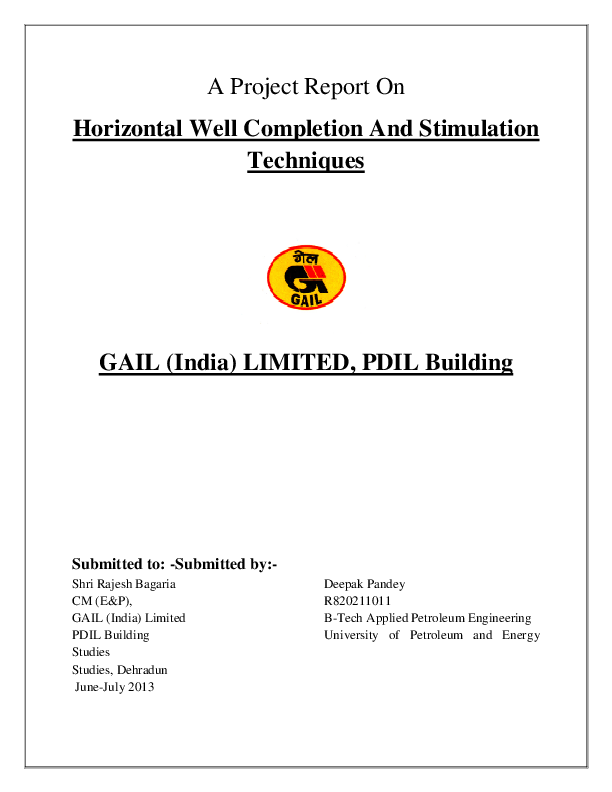 (PDF) Horizontal Well Completion & Stimulation Techniques