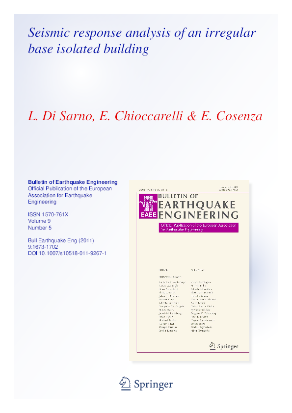 (PDF) Seismic response analysis of an irregular base isolated building