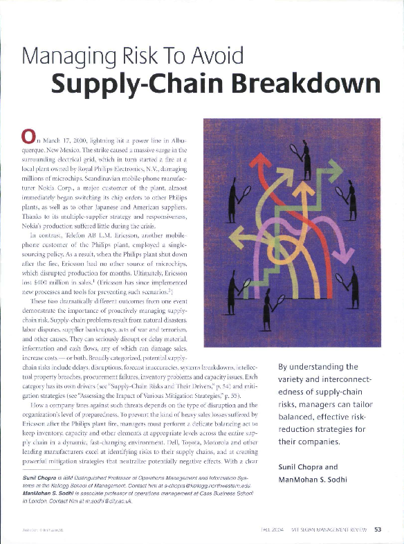 (PDF) Supply chain breakdown