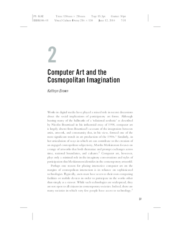 (PDF) Computer Art and the Cosmopolitan Imagination