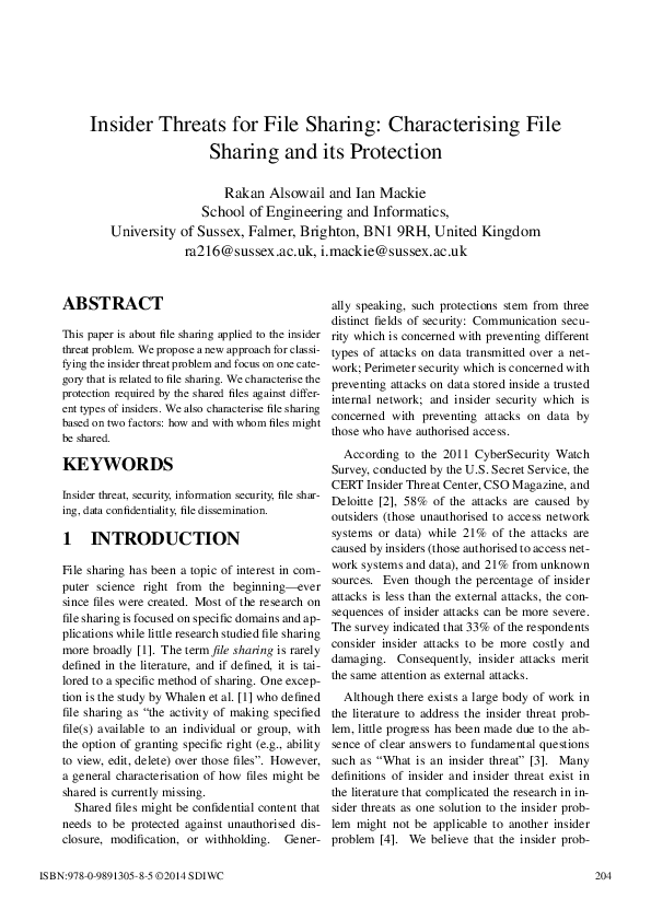 PDF Insider threats - Anciens Et Réunions PDF Télécharger Download