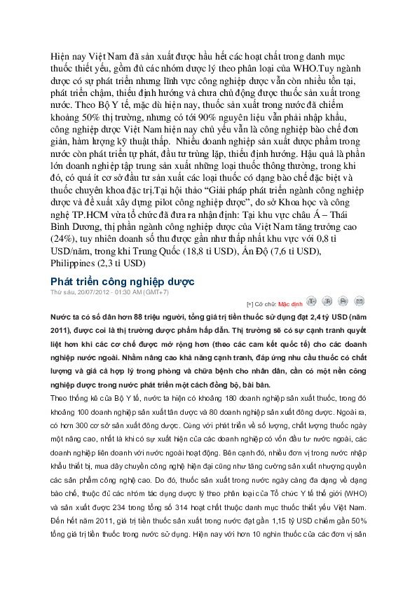 Pharmaceutical industry in Viet Nam