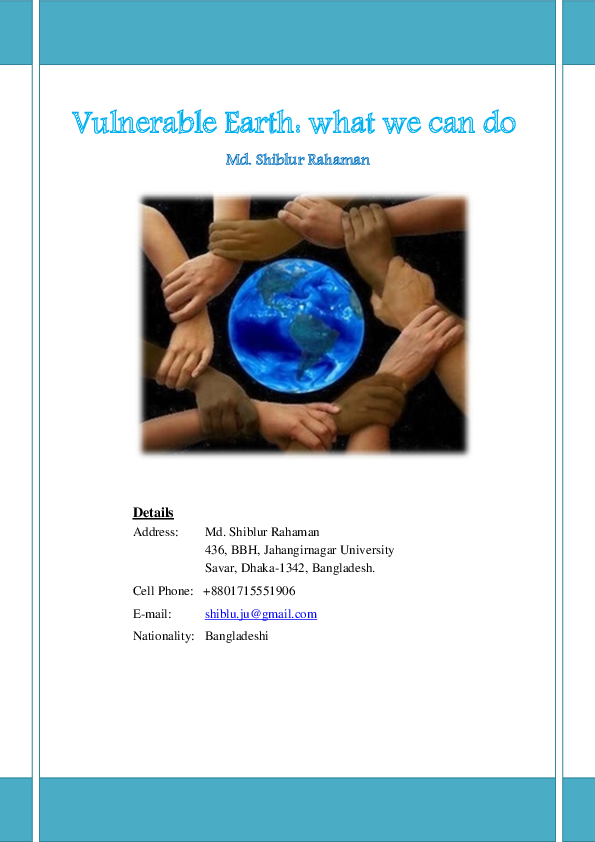 (PDF) Vulnerable Earth: what we can do?