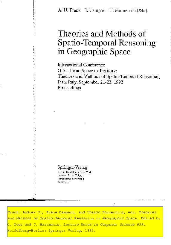 (PDF) Theories and Methods of Spatio-Temporal Reasoning In Geographic Space