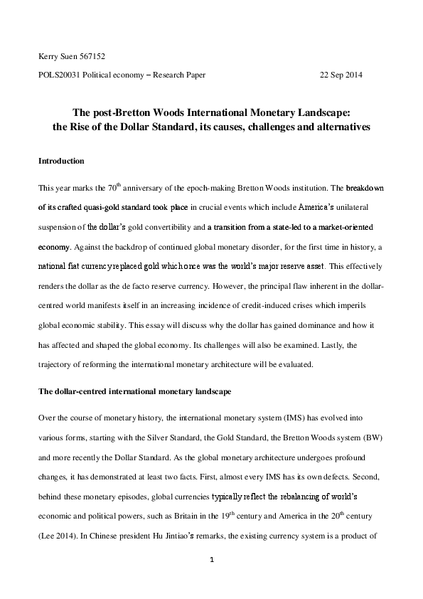 English Essay Pmr Pdf Independence Day Essay In English also Illustration Essay Example Papers The Postbretton Woods International Monetary Landscape The Rise Of High School Essay Samples