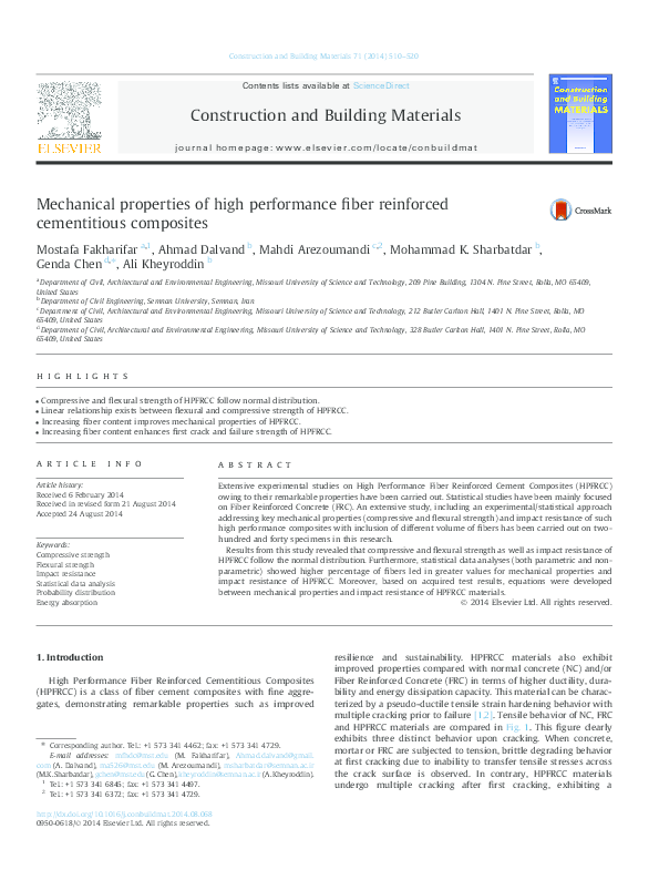 Mechanical properties of high performance fiber reinforced cementitious ...