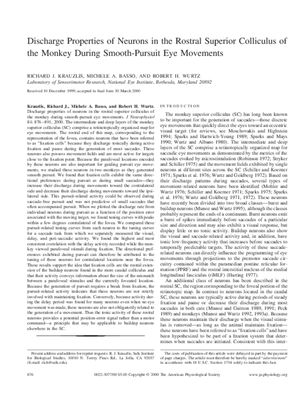 (PDF) Discharge Properties of Neurons in the Rostral Superior ...