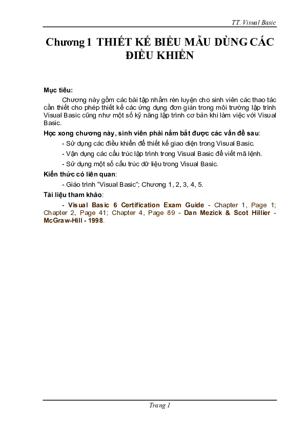 First page of “bai tap visual basic”
