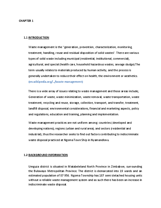 (DOC) investigation of factors contributing to indiscriminate waste ...