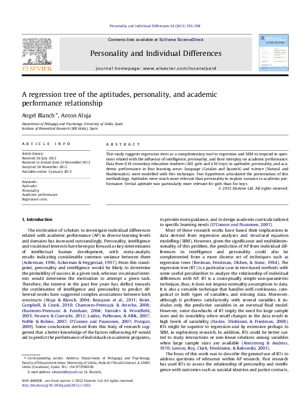 Personality and Individual differences