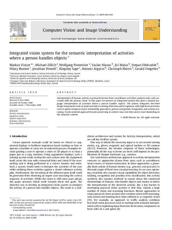 (PDF) Integrated vision system for the semantic interpretation of ...