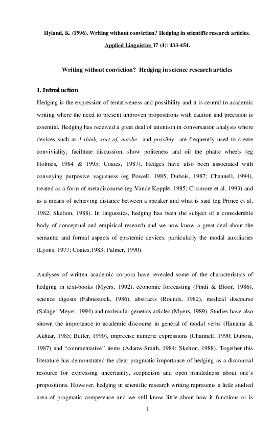 Hedging sentence example picture