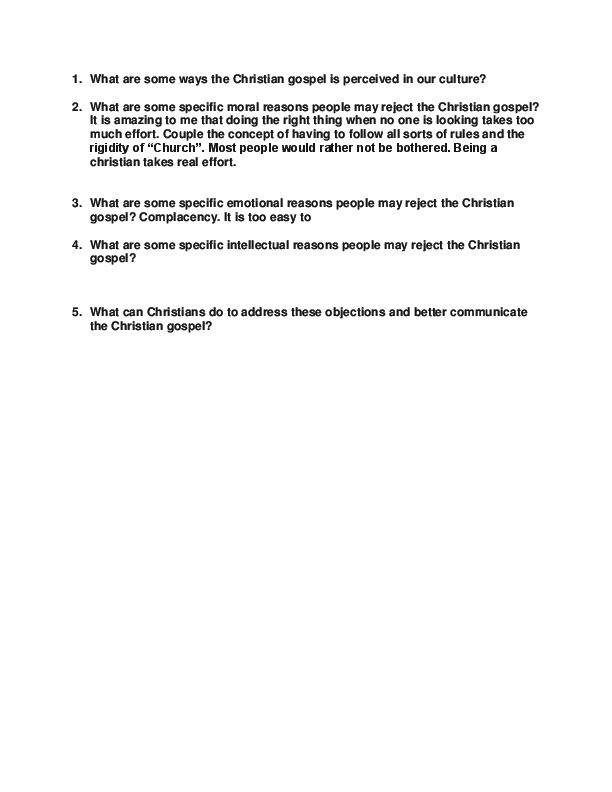 moral reasons people may reject the gospel message why do people reject god?