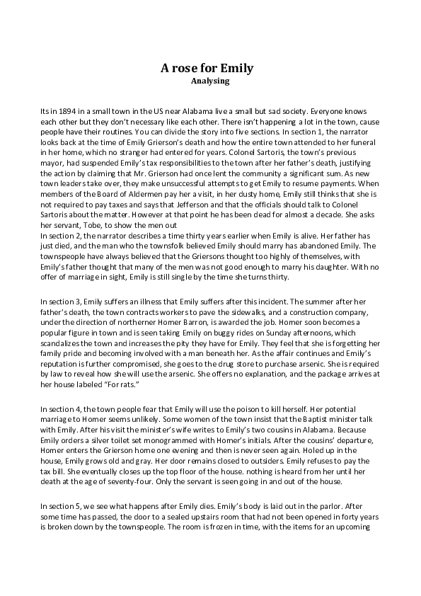 (DOC) A rose for Emily Analysing Mads Lind Windfeld Academia.edu