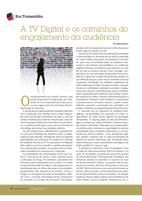 (PDF) A TV Digital e os caminhos do engajamento da audiência