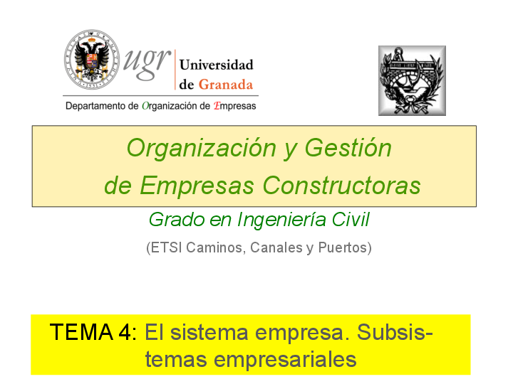 (PDF) TEMA 4: El sistema empresa. Subsis- temas empresariales