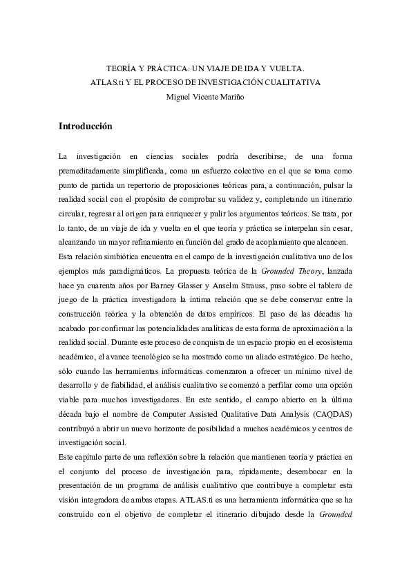 Teoría y práctica: un viaje de ida y vuelta. Atlas.ti y el proceso de investigación cualitativa
