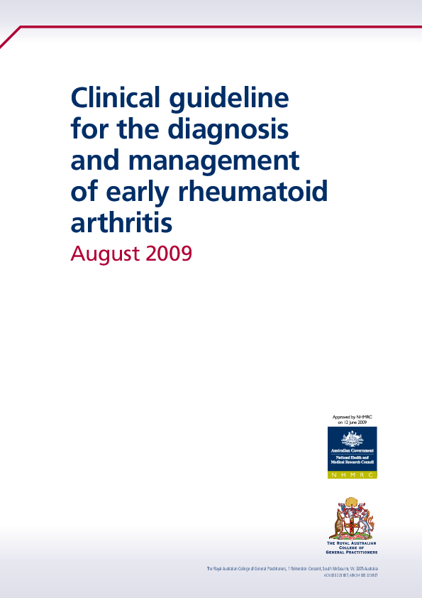 (PDF) Clinical guideline for the diagnosis and management of early ...