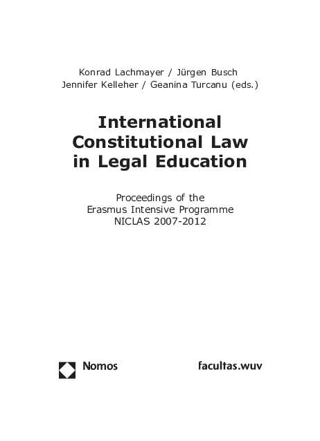 (PDF) Teaching Constitutional Comparison. Changing the Culture of Legal ...