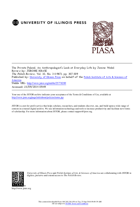 (PDF) REV: Janine Wedel. The Private Poland. An Anthropologist's Look ...