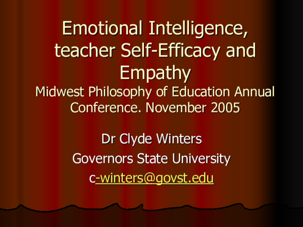 (PDF) Emotional Intelligence Teacher Self-Efficacy and Empathy