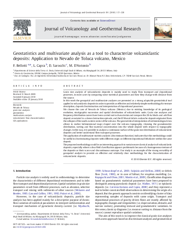 (PDF) Geostatistics and multivariate analysis as a tool to characterize ...