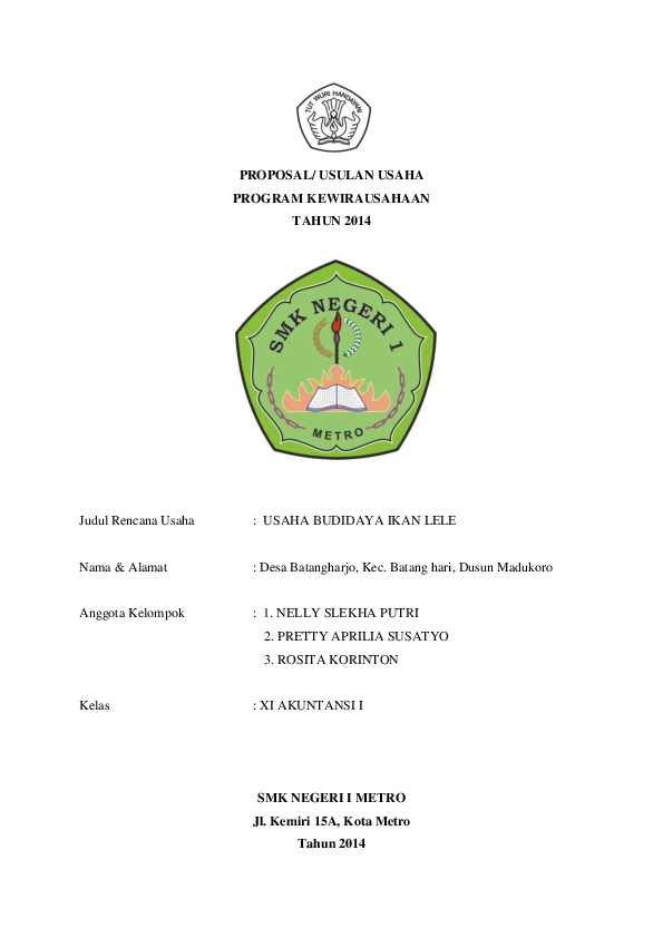 (DOC) Ikan lele proposal rosita korinton Academia.edu