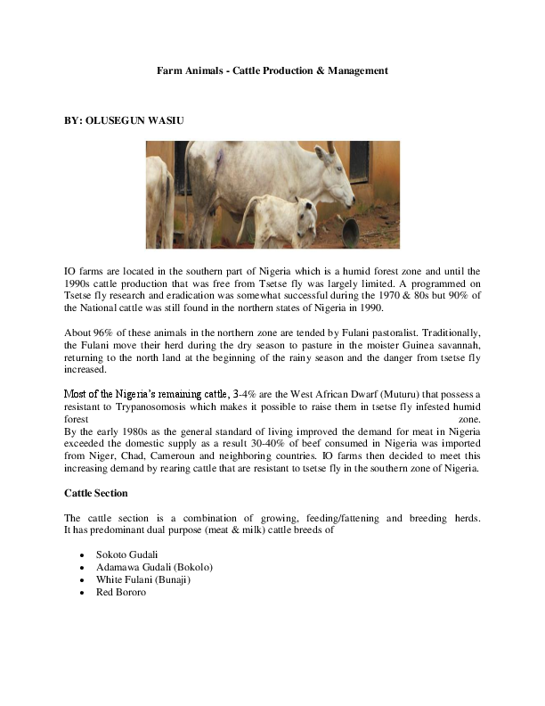 (DOC) Cattle Production & Management Egbeleye Wasiu Olusegun Academia.edu